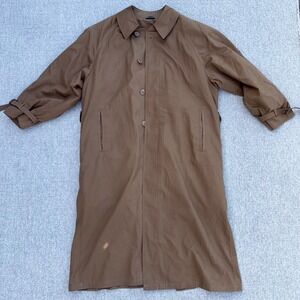 Silver Cloud‎ Brown Cotton Blend Trench Coat 40R Made in Korea Thermolite Lined